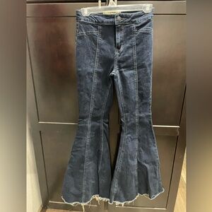 Women's Dark Blue Flared Jeans